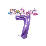 Parti Station Unicorn Mor Lila 7 Yaş Doğum Günü Balon Set PS-UNI-M