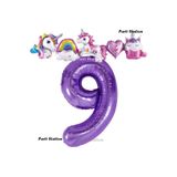 Parti Station Unicorn Mor Lila 9 Yaş Doğum Günü Balon Set PS-UNI-M