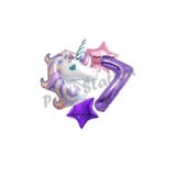 Parti Station Unicorn Mor Rakam Temalı 7 Yaş Balon Seti Doğum Günü Dekorasyonu PSMORUNİC-1