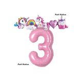 Parti Station Unicorn Pembe 3 Yaş Doğum Günü Balon Set PS-UNI-P1