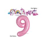 Parti Station Unicorn Pembe 9 Yaş Doğum Günü Balon Set PS-UNI-P1