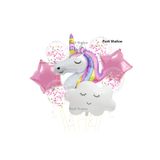 Parti Station Unicorn Yıldız Balonlu Konsept Doğum Günü Parti Balon Set Unicorn Bulut Balon Set