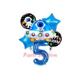 Parti Station Uzay Aracı Roket Konsept 5 Yaş Doğum Günü Balon Set PSUZYGALAKSİ-3