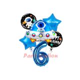 Parti Station Uzay Aracı Roket Konsept 6 Yaş Doğum Günü Balon Set PSUZYGALAKSİ-3