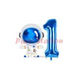 Parti Station Uzay Astronot Lacivert 1 Yaş Doğum Günü Balon Set PSUZAY-1