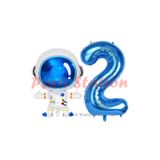 Parti Station Uzay Astronot Lacivert 2 Yaş Doğum Günü Balon Set PSUZAY-1