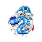 Parti Station Uzay Astronot Roket 2 Yaş Doğum Günü Balon Set PSURABS