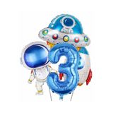 Parti Station Uzay Astronot Roket 3 Yaş Doğum Günü Balon Set PSURABS