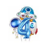 Parti Station Uzay Astronot Roket 4 Yaş Doğum Günü Balon Set PSURABS