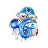 Parti Station Uzay Astronot Roket 6 Yaş Doğum Günü Balon Set PSURABS