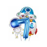 Parti Station Uzay Astronot Roket 7 Yaş Doğum Günü Balon Set PSURABS