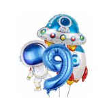 Parti Station Uzay Astronot Roket 9 Yaş Doğum Günü Balon Set PSURABS