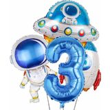 Parti Station Uzay Astronot Uzay Gemisi Roket 3 Yaş Balon Set Uzay Astronot Konsept Doğum Günü Set