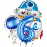 Parti Station Uzay Astronot Uzay Gemisi Roket 6 Yaş Balon Set Uzay Astronot Konsept Doğum Günü Set