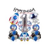 Parti Station Uzay Galaksi Astronot 1 Yaş Doğum Günü Balon Set PSUZAY