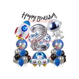 Parti Station Uzay Galaksi Astronot 2 Yaş Doğum Günü Balon Set PSUZAY