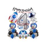 Parti Station Uzay Galaksi Astronot 4 Yaş Doğum Günü Balon Set PSUZAY