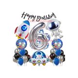 Parti Station Uzay Galaksi Astronot 6 Yaş Doğum Günü Balon Set PSUZAY