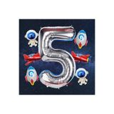 Parti Station Uzay Gümüş 5 Yaş Doğum Günü Galaksi Balon Set PS-UZAY-G