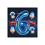 Parti Station Uzay Lacivert 6 Yaş Doğum Günü Balon Set PS-UZAY-X