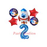 Parti Station Uzay Roket 2 Yaş Doğum Günü Balon Set PSUZYGALAKSİ-2
