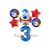 Parti Station Uzay Roket 3 Yaş Doğum Günü Balon Set PSUZYGALAKSİ-2