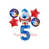 Parti Station Uzay Roket 5 Yaş Doğum Günü Balon Set PSUZYGALAKSİ-2