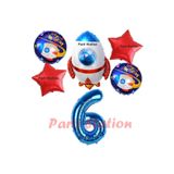 Parti Station Uzay Roket 6 Yaş Doğum Günü Balon Set PSUZYGALAKSİ-2