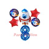 Parti Station Uzay Roket 8 Yaş Doğum Günü Balon Set PSUZYGALAKSİ-2