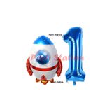 Parti Station Uzay Roketi Lacivert 1 Yaş Doğum Günü Balon Set PSUZAY-4