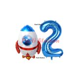 Parti Station Uzay Roketi Lacivert 2 Yaş Doğum Günü Balon Set PSUZAY-4
