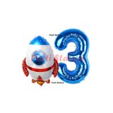 Parti Station Uzay Roketi Lacivert 3 Yaş Doğum Günü Balon Set PSUZAY-4