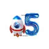 Parti Station Uzay Roketi Lacivert 5 Yaş Doğum Günü Balon Set PSUZAY-4