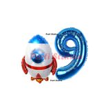 Parti Station Uzay Roketi Lacivert 9 Yaş Doğum Günü Balon Set PSUZAY-4