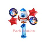 Parti Station Uzay Roketi Yıldızlı 1 Yaş Doğum Günü Balon Set PSUZAY-3