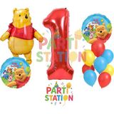 Parti Station Winnie the Pooh Konsept 1 Yaş Doğum Günü Balon Seti – Ayı Karakterli 12 Parça Balon Seti