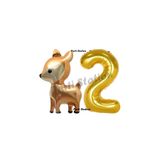 Parti Station Woodland Geyik Gold 2 Yaş Rakam Balon Set PSCEYL-3
