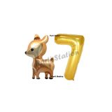 Parti Station Woodland Geyik Gold 7 Yaş Rakam Balon Set PSCEYL-3