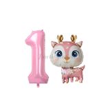 Parti Station Woodland Geyik Pembe 1 Yaş Balon Set PSGEYİKBS-P
