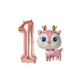 Parti Station Woodland Geyik Rosegold 1 Yaş Balon Set PSGEYİKBS-R