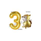 Parti Station Woodland Sincap Gold 3 Yaş Doğum Günü Balon Set PSSNCAP-3