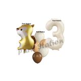 Parti Station Woodland Sincap Krem 3 Yaş Doğum Günü Balon Set PSSNCAP-2