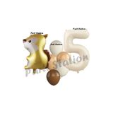 Parti Station Woodland Sincap Krem 5 Yaş Doğum Günü Balon Set PSSNCAP-2
