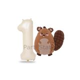 Parti Station Woodland Sincap Krem Rakam 1 Yaş Balon Set PSSİNCAPBLNST