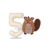 Parti Station Woodland Sincap Krem Rakam 5 Yaş Balon Set PSSİNCAPBLNST