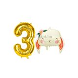 Parti Station Woodland Tavşan Gold 3 Yaş Doğum Günü Balon Set PSTAVSANBSG