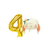 Parti Station Woodland Tavşan Gold 4 Yaş Doğum Günü Balon Set PSTAVSANBSG