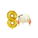 Parti Station Woodland Tavşan Gold 8 Yaş Doğum Günü Balon Set PSTAVSANBSG