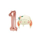 Parti Station Woodland Tavşan Rosegold 1 Yaş Doğum Günü Balon Set PSTAVSANBSR