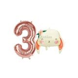 Parti Station Woodland Tavşan Rosegold 3 Yaş Doğum Günü Balon Set PSTAVSANBSR